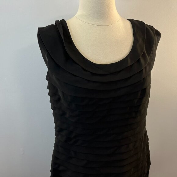Dressbarn Collection Women's black ruffle Dress - Size 10 - Picture 2 of 5
